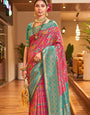 Palimpsest Dark Pink Patola Silk Saree with Scintilla Blouse Piece