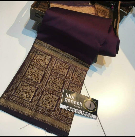 Smashing Wine Soft Silk Saree With Lassitude Blouse Piece