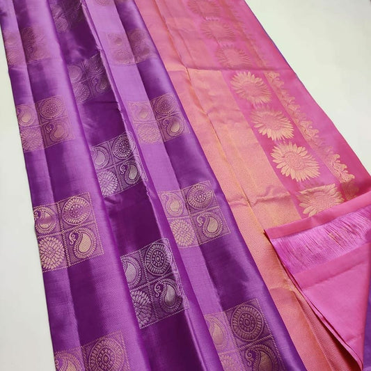 Unequalled Purple Soft Silk Saree With Demanding Blouse Piece