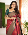 Artistic Maroon Soft Silk Saree With Splendorous Blouse Piece