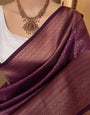 Eye-catching Purple Soft Silk Saree With Charming Blouse Piece