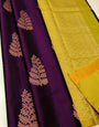 Majesty Dark Purple Soft Silk Saree With Impressive Blouse Piece