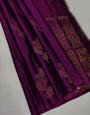 Demure Purple Soft Silk Saree With Aplomb Blouse Piece