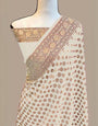 Bucolic Beige Soft Banarasi Silk Saree With Elegant Blouse Piece