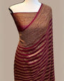 Ethnic Wine Soft Banarasi Silk Saree With Elaborate Blouse Piece
