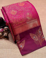 Alluring Dark Pink Soft Silk Saree With Murmurous Blouse Piece