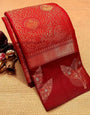 Extraordinary Red Soft Silk Saree With Murmurous Blouse Piece