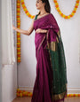 Innovative Dark Pink Cotton Silk Saree With Lovely Blouse Piece