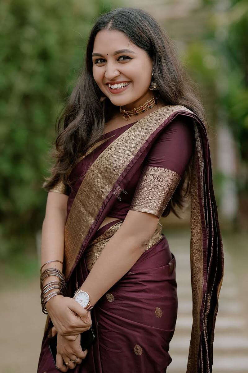 Supernal Wine Soft Silk Saree With Unique Blouse Piece