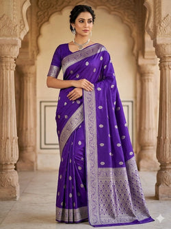 Allure Purple Soft Silk Saree With Grandiose Blouse Piece