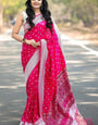 Wonderful Dark Pink Cotton Silk Saree With Mesmerising Blouse Piece