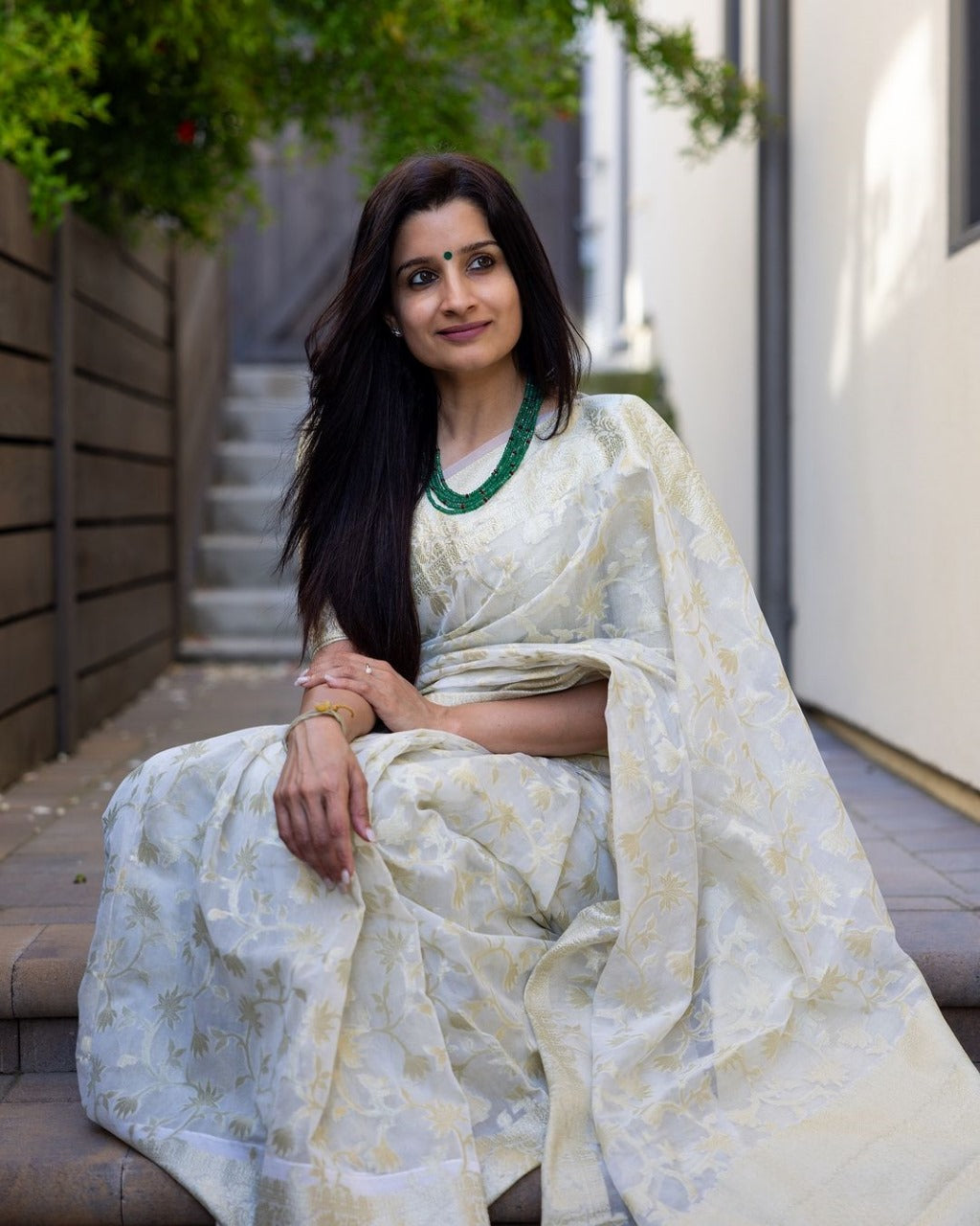 Seraphic Beige Cotton Silk Saree With Nectarous Blouse Piece