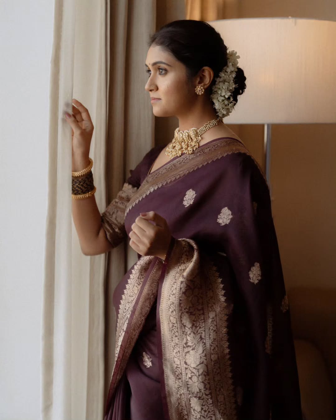 Vivacious Wine Soft Silk Saree With Scrupulous Blouse Piece
