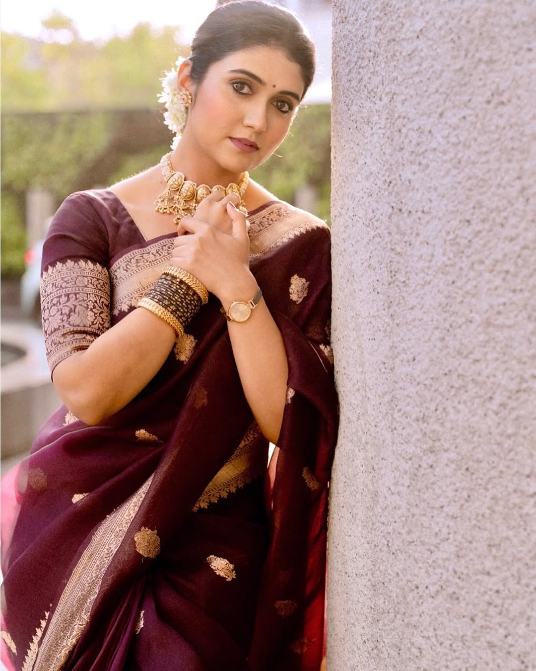 Vivacious Wine Soft Silk Saree With Scrupulous Blouse Piece