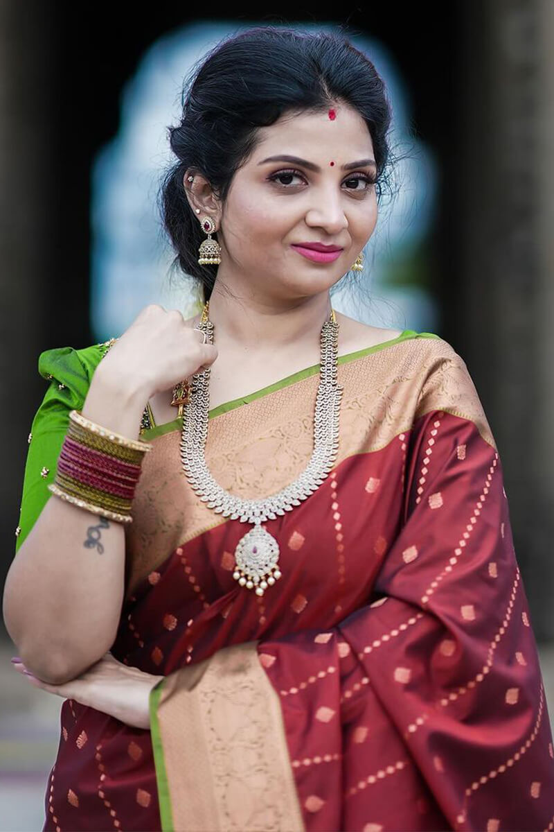 Whimsical Wine Soft Silk Saree With Smashing Blouse Piece