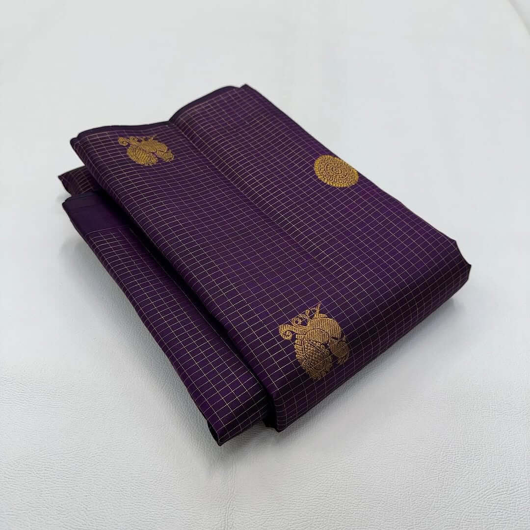 Captivating Purple Soft Silk Saree With Improbable Blouse Piece