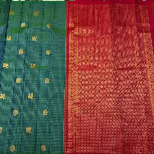 Chatoyant Rama Soft Silk Saree With Dazzling Blouse Piece