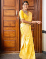 Vibrant Yellow Soft Silk Saree With Preferable Blouse Piece