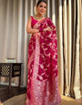 Nectarous Dark Pink Soft Silk Saree With Extraordinary Blouse Piece