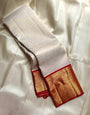 Delightful Beige Soft Silk Saree With Breathtaking Blouse Piece