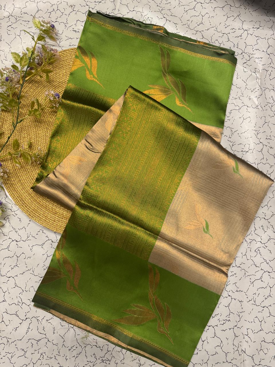 Brood Beige Soft Banarasi Silk Saree With Ephemeral Blouse Piece