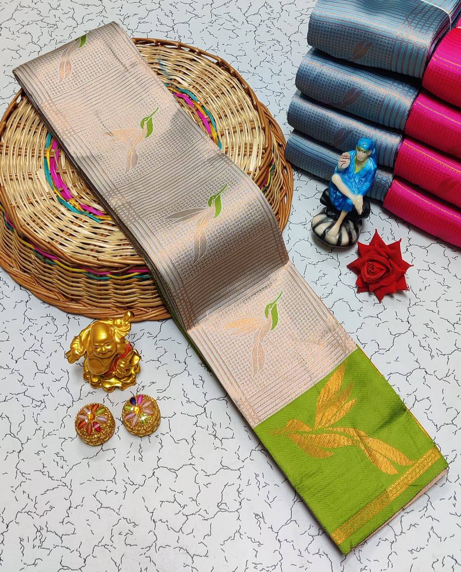 Brood Beige Soft Banarasi Silk Saree With Ephemeral Blouse Piece