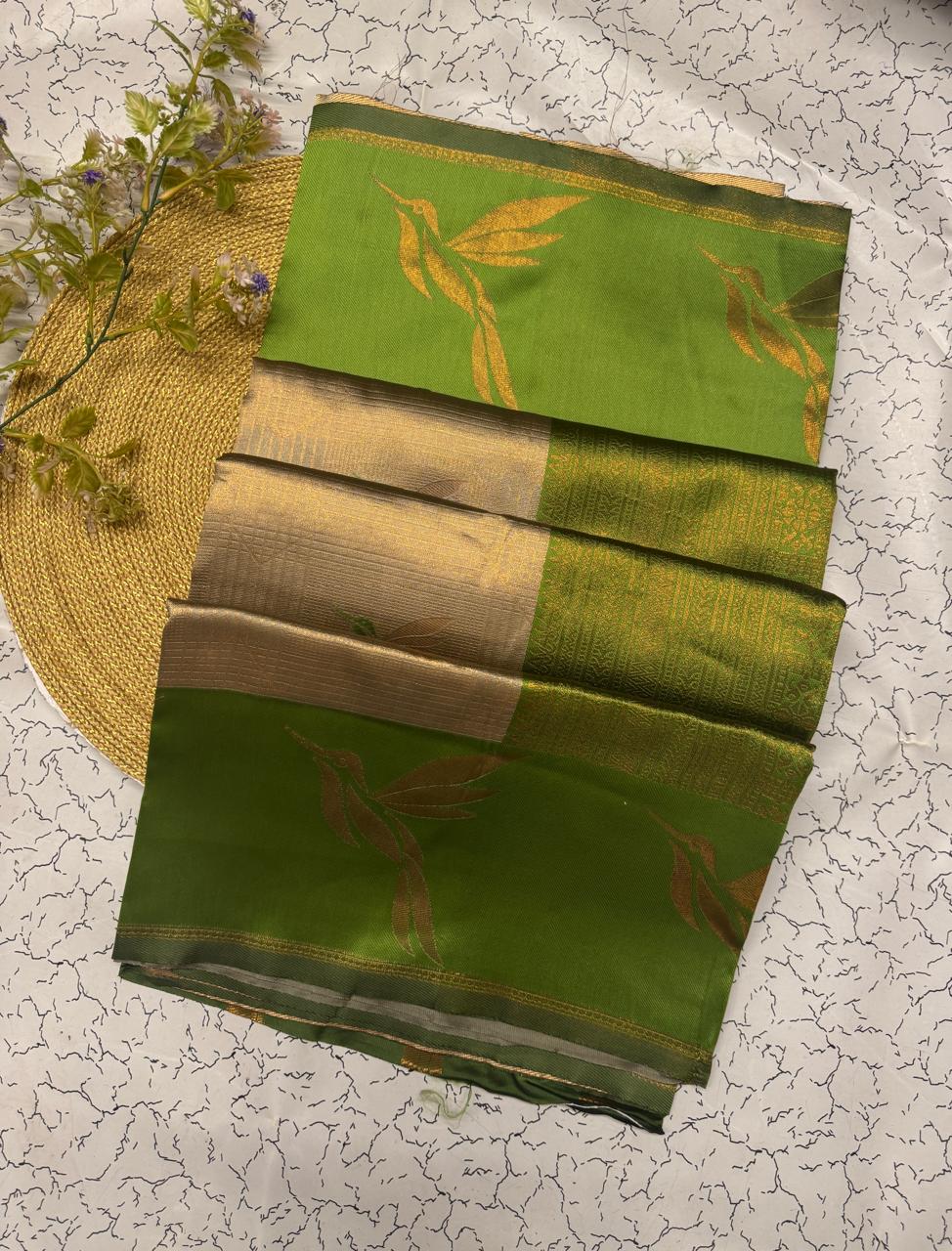 Brood Beige Soft Banarasi Silk Saree With Ephemeral Blouse Piece