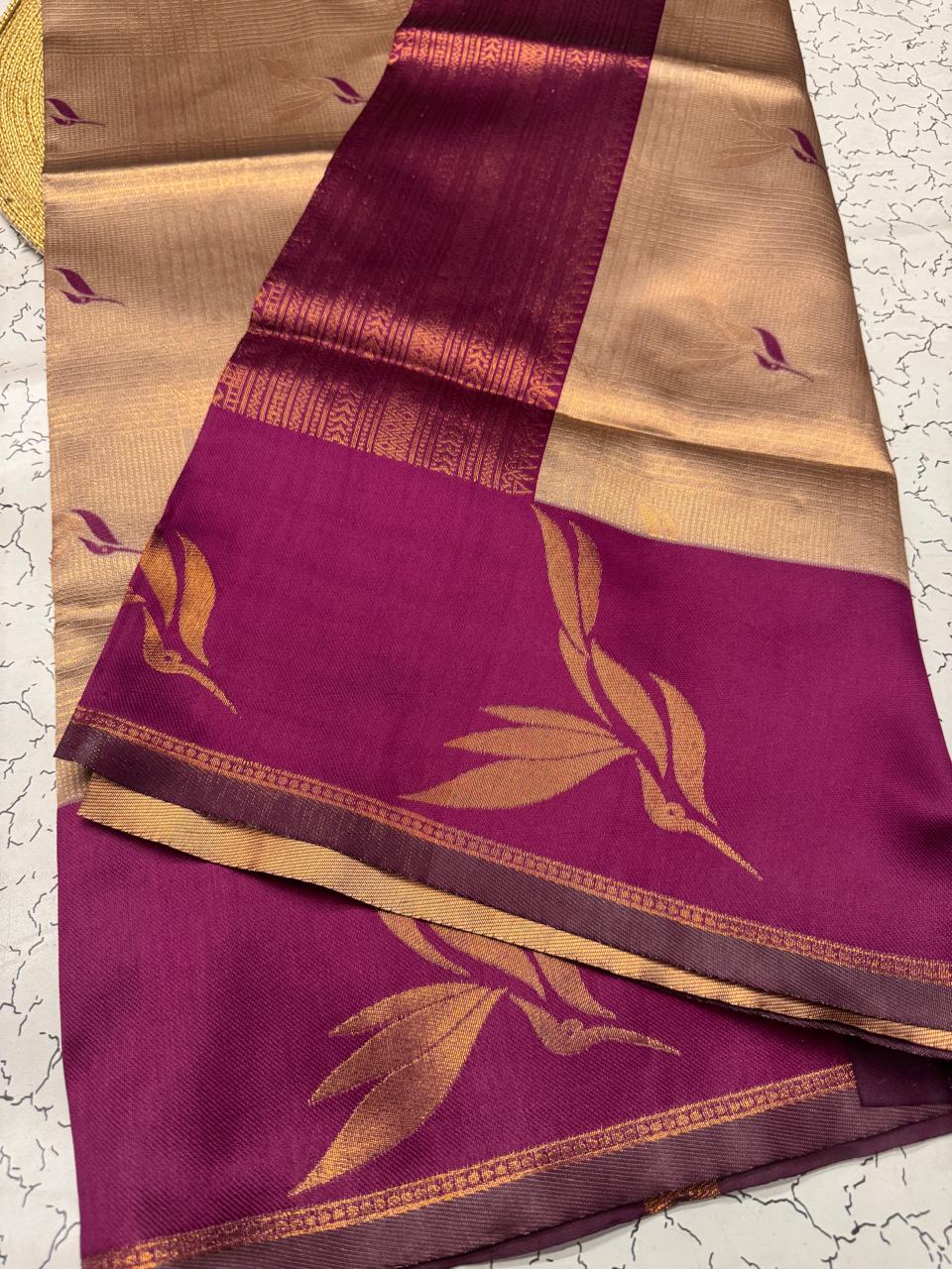 Felicitous Beige Soft Banarasi Silk Saree With Flattering Blouse Piece