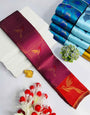 Epiphany Purple Soft Banarasi Silk Saree With Inspiring Blouse Piece