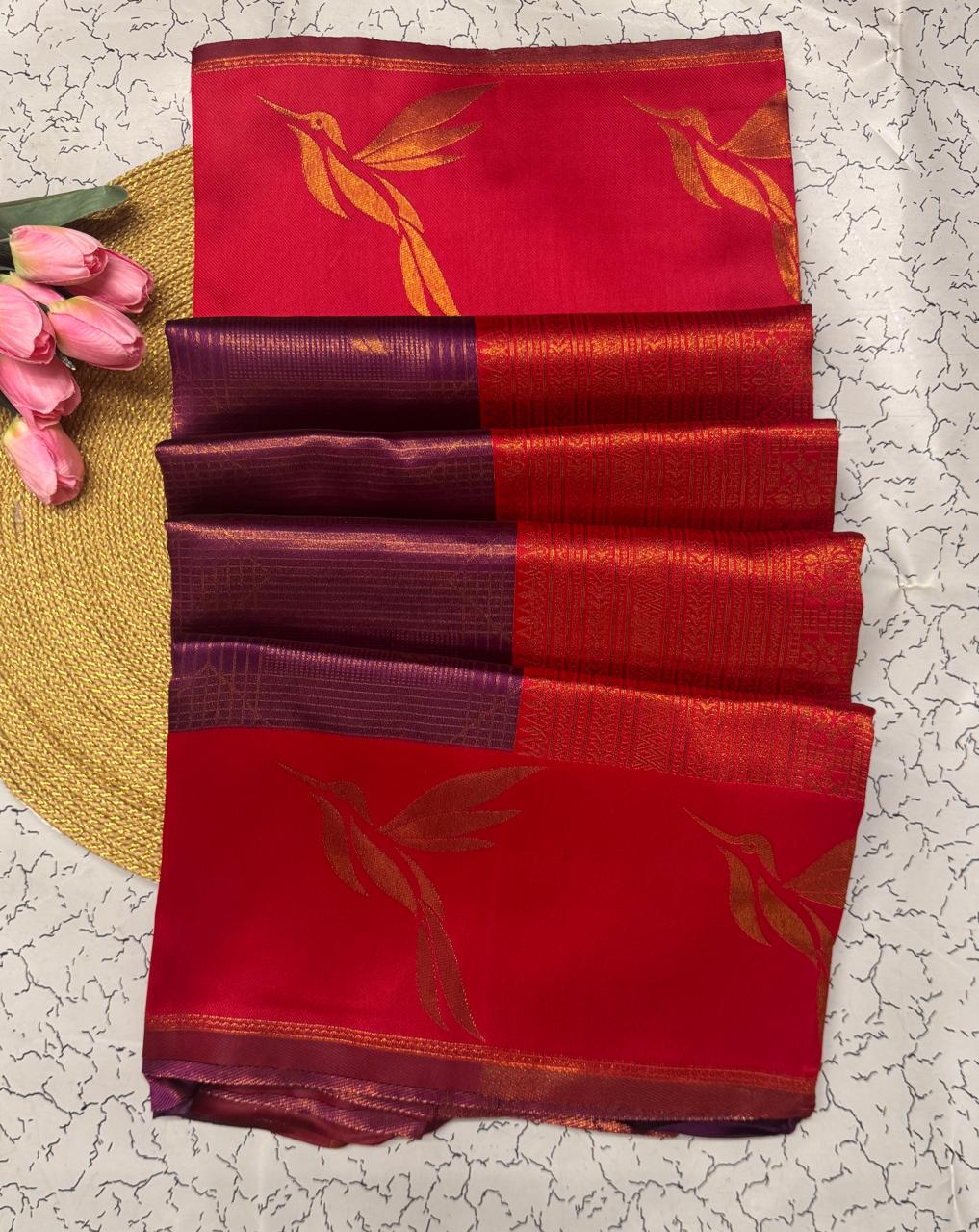 Epiphany Purple Soft Banarasi Silk Saree With Inspiring Blouse Piece