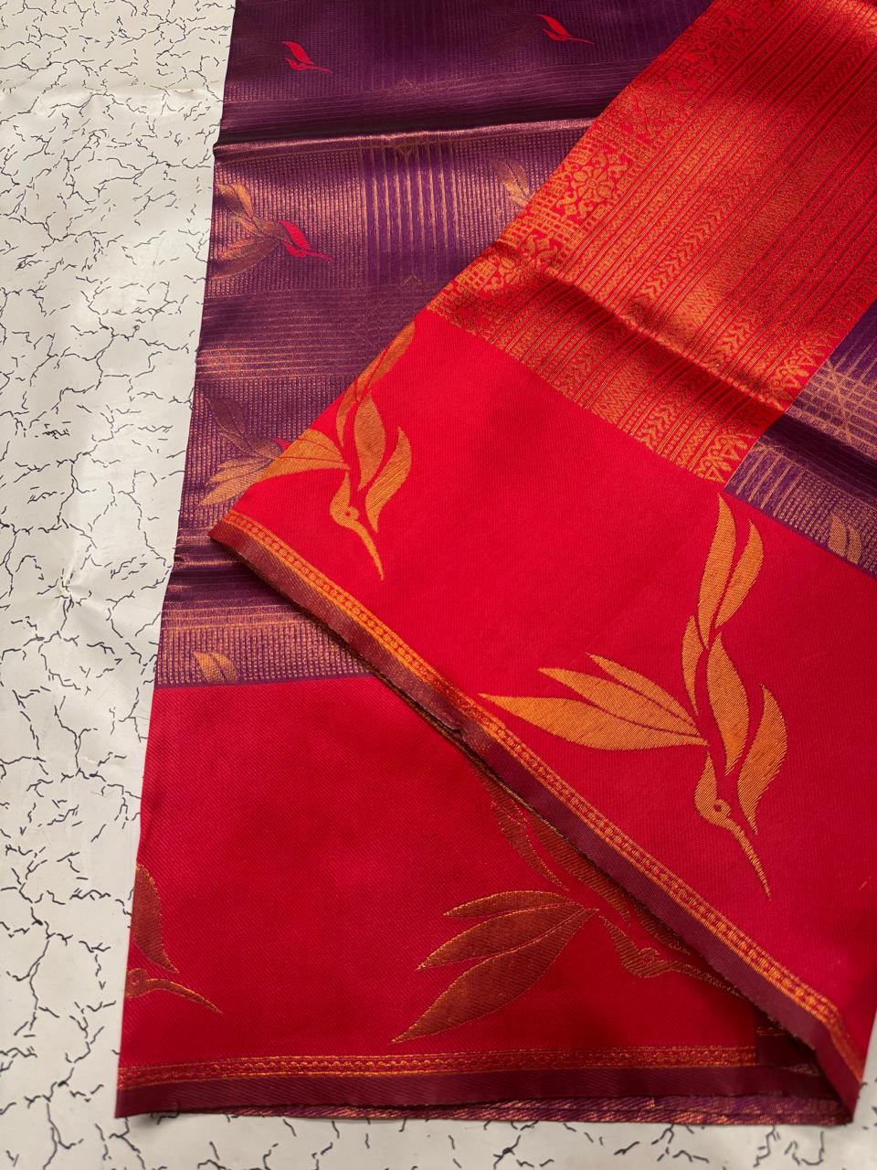 Epiphany Purple Soft Banarasi Silk Saree With Inspiring Blouse Piece