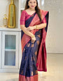 Bucolic Navy Blue Soft Silk Saree With Amazing Blouse Piece