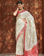 Quintessential Beige Soft Silk Saree With Classy Blouse Piece