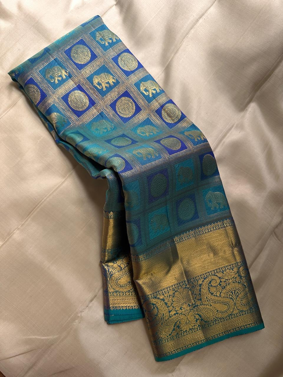 Felicitous Rama Soft Silk Saree With Stunning Blouse Piece