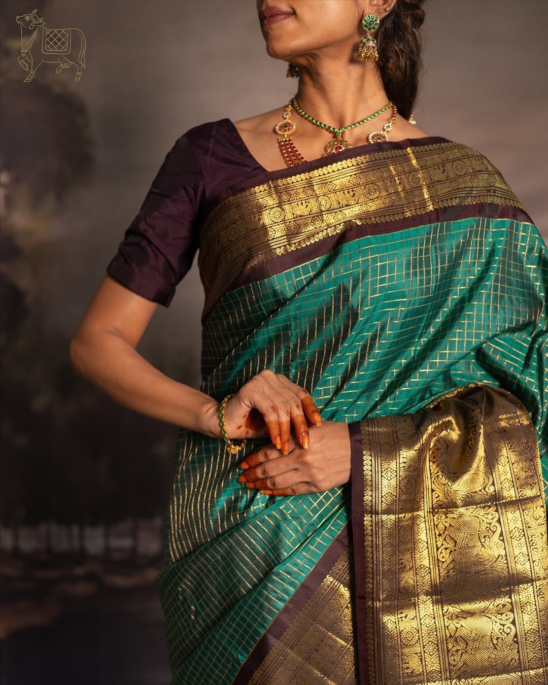 Flameboyant Rama Soft Silk Saree With Staggering Blouse Piece