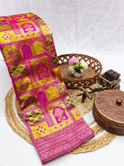 Fairytale Dark Pink Soft Silk Saree With Susurrous Blouse Piece