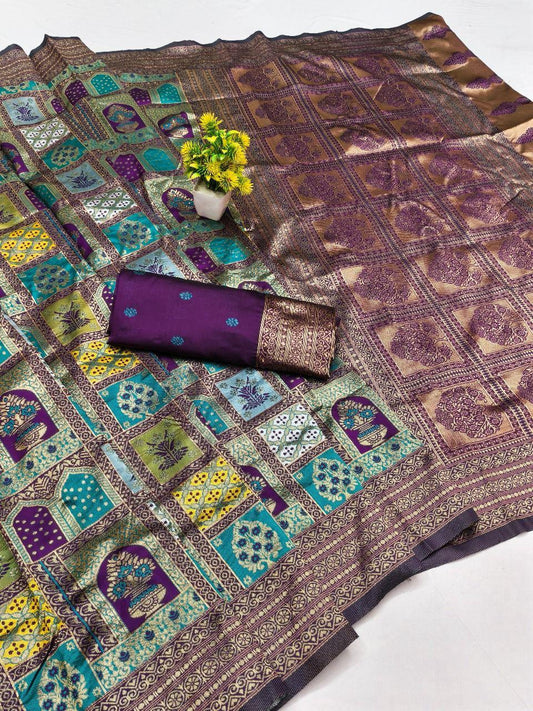 Preferable Rama Soft Silk Saree With Scintilla Blouse Piece