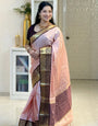 Ravishing Baby Pink Soft Silk Saree With Divine Blouse Piece