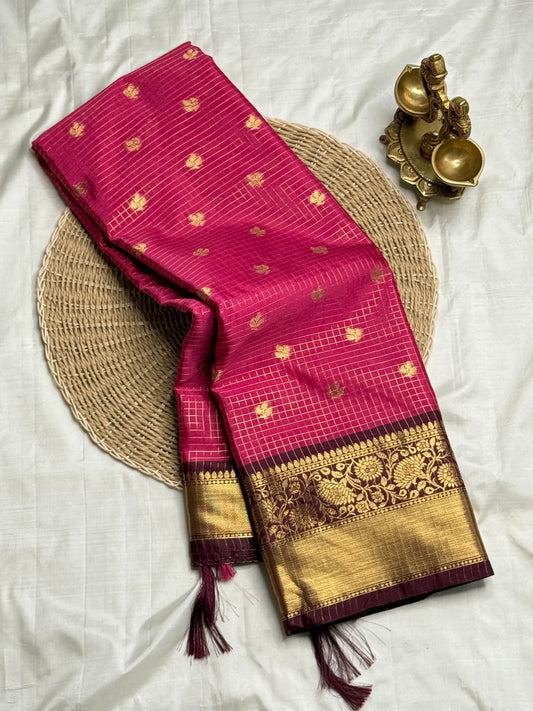 Charismatic Dark Pink Soft Silk Saree With Sophisticated Blouse Piece