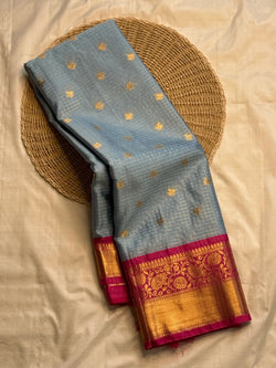 Lassitude Grey Soft Silk Saree With Adorable Blouse Piece