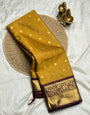 Beguiling Mustard Soft Silk Saree With Efflorescence Blouse Piece