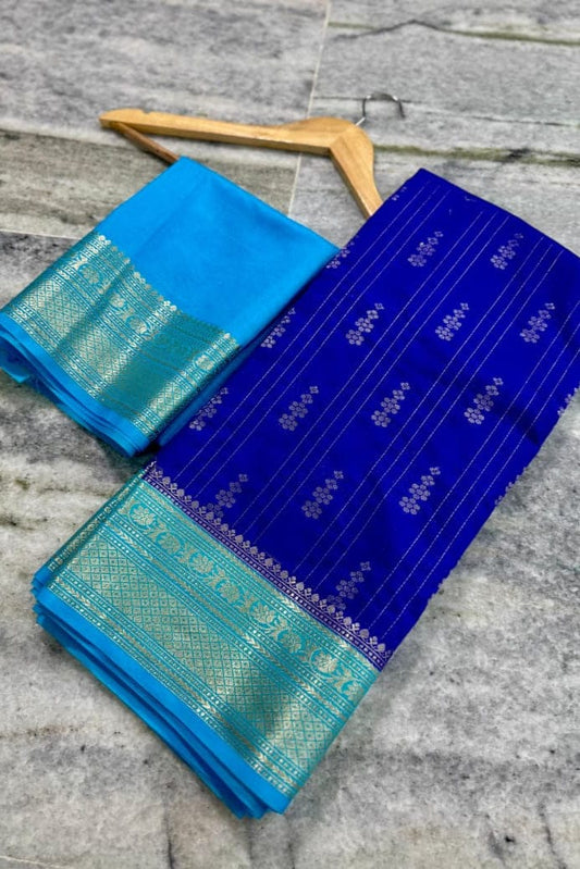 Radiant Royal Blue Soft Silk Saree With Sizzling Blouse Piece