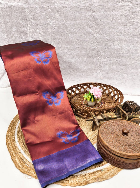 Unique Maroon Pure Zari Weaving Banarasi Silk Saree With Sonorous Blouse Piece