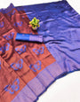 Unique Maroon Pure Zari Weaving Banarasi Silk Saree With Sonorous Blouse Piece