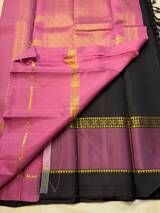 Delightful Black Soft Silk Saree With Adorable Blouse Piece