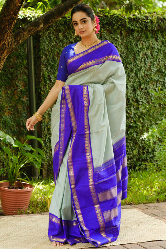 Whimsical Sea Green Soft Silk Saree With Glamorous Blouse Piece
