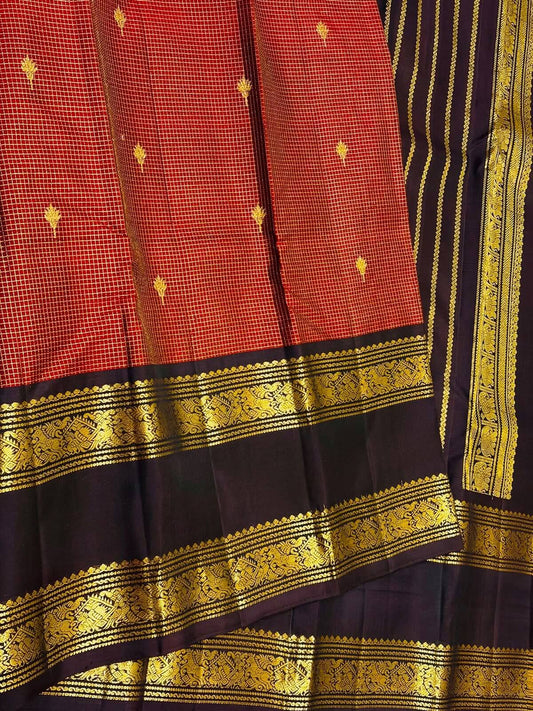 Artistic Red Soft Silk Saree With Elision Blouse Piece