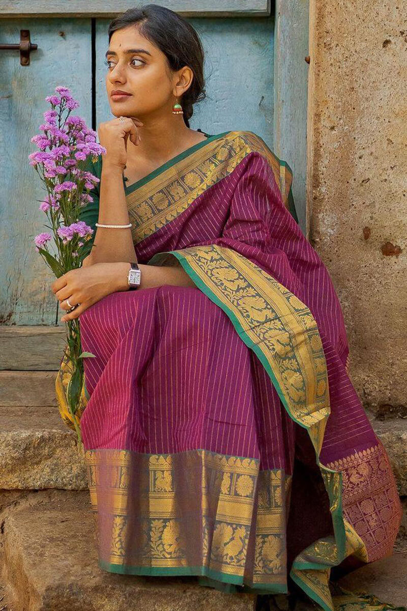 Enthralling Dark Pink Soft Silk Saree With Smart Blouse Pieced