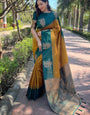 Twirling Mustard Soft Silk Saree With Excellent Blouse Piece