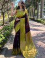 Susurrous Purple Soft Silk Saree With Ailurophile Blouse Piece